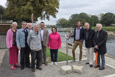 Ab sofort erwartet Interessierte am alten Hafen in Donauwörth die Visualisierung eines historischen Baukrans.