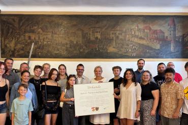 Gruppenbild vom Besuch in Perchtoldsdorf 