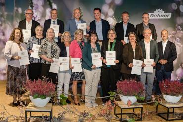 Jubilarsehrung für 40 und 50 Jahre Dehner-Zugehörigkeit.