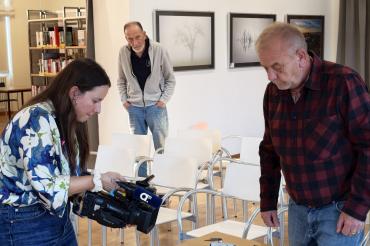 Jessica Becker, Rainer Raizner (im Hintergrund), Thomas Schneid.