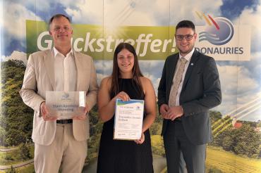 V.l.n.r.: Wolfgang Dittrich, Franziska-Jasmin Ballack, Landrat Michael Dinkelmeier