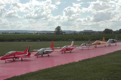 Zu sehen sind mehrere Modellflugzeuge. 