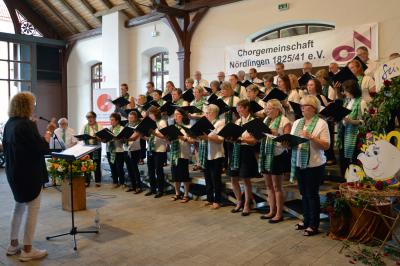 Leiterin Elke Moll hatte ein vergnügliches Programm zusammengestellt, das die Chorgemeinschaft Nördlingen mit ansteckender Singfreude präsentierte.