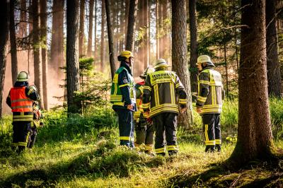 Waldbrandübung im Mertinger Forst. 