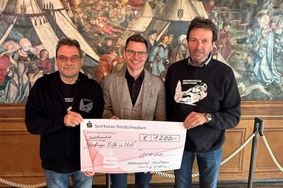 Motorradclub Nördlingen e. V. spendet 1.200 Euro an die Stiftung  „Nördlinger Hilfe in Not“