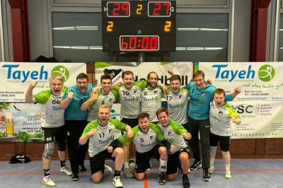 Die erste Herrenmannschaft der Handballer aus Bäumenheim überraschte gegen den Tabellenführer aus Göggingen und konnte einen verdienten Sieg einfahren.