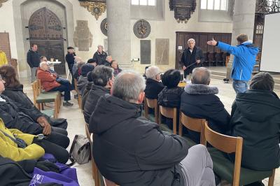 Viele Gemeindeglieder informierten sich vor Ort über die großangelegte Innensanierung der Nördlinger St. Georgskirche.