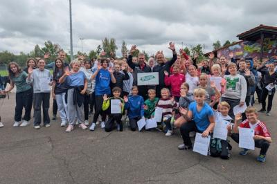 Einige erfolgreiche Läufer nach dem Spendenlauf Ende September.