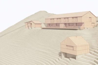 Visualisierung der Nördlinger Hütte nach den Umbaumaßnahmen 