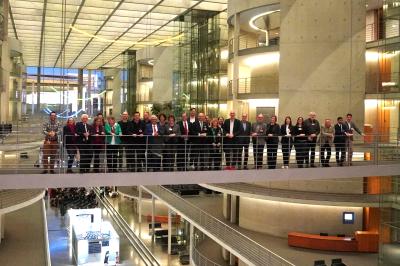 Vertreterinnen und Vertreter der deutschen und einiger europäischer UNESCO Global Geoparks beim Emp-fang im Paul-Löbe-Haus, Berlin (Bundestag)