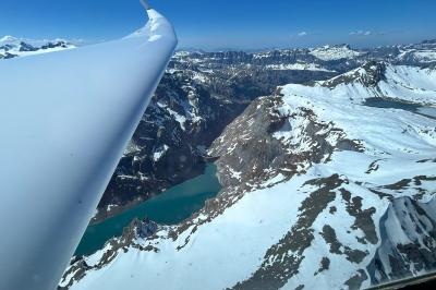 Ausflug in die Berge: Das Panorama der Alpen genoss Segelflug-Pilot David Bauder am vergangenen Wochenende – gestartet ist er am Stillberghof