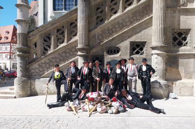 Die Wandergesellen besuchten während ihrer Durchreise durch Nördlingen das Rathaus. 
