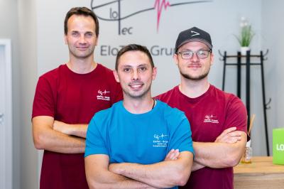 Anian Eberwein (mitte) und sein Team. 