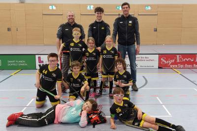 Die U9-Floorballer des SV Nordheim.