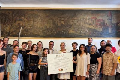 Gruppenbild vom Besuch in Perchtoldsdorf 