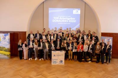 Die Preisträger des Labels „TOP-Arbeitgeber DONAURIES 2026“