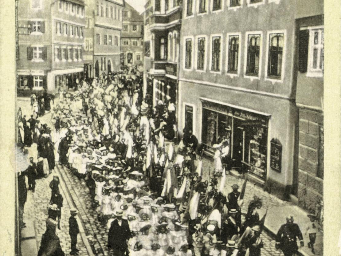 Stabenfest um 1900, Postkarte. v. Mark Sussman