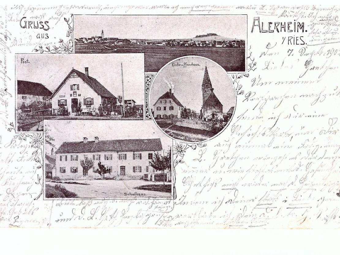 Auf dem Bild zu sehen eine Ansichtskarte aus Alerheim.