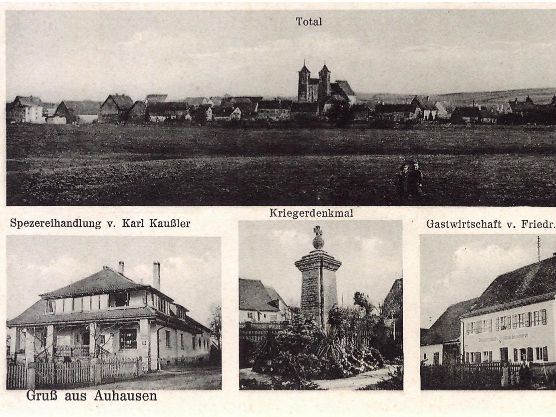 Auf dem Bild zu sehen eine Grußkarte aus Auhausen.