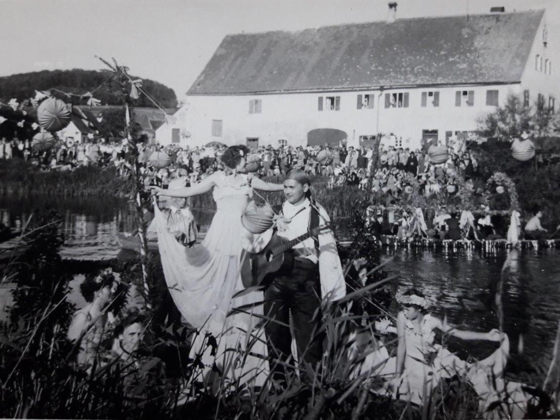 Die Aufnahme zeigt den Blick auf das Haus beim „Gerbmüller“ in der Wemdinger Straße, heute Class Automobile.