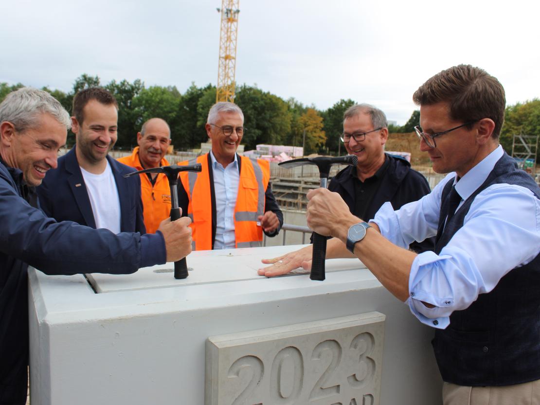 Grundsteinlegung Hallenbad 