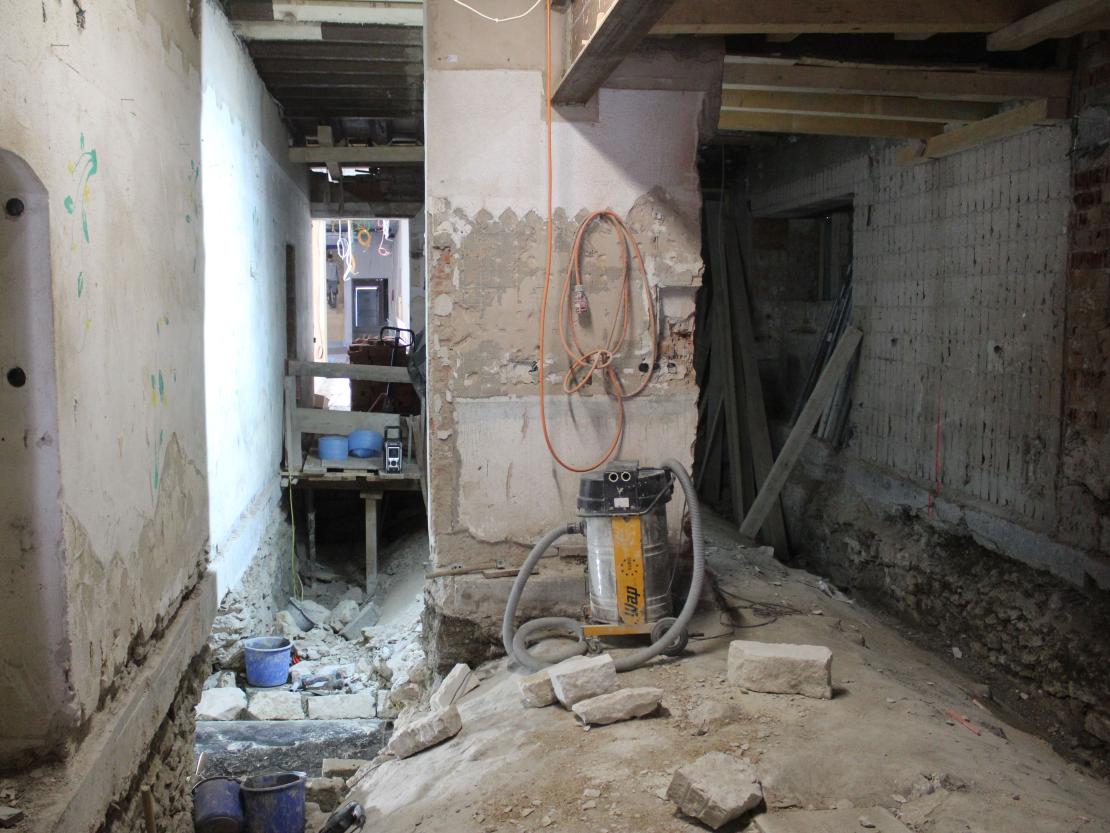 Baustelle Gasthaus Krone in Oettingen.