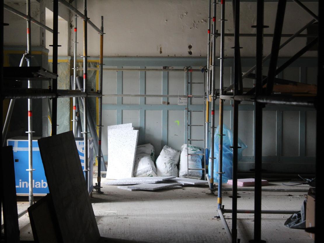 Baustelle Gasthaus Krone in Oettingen.