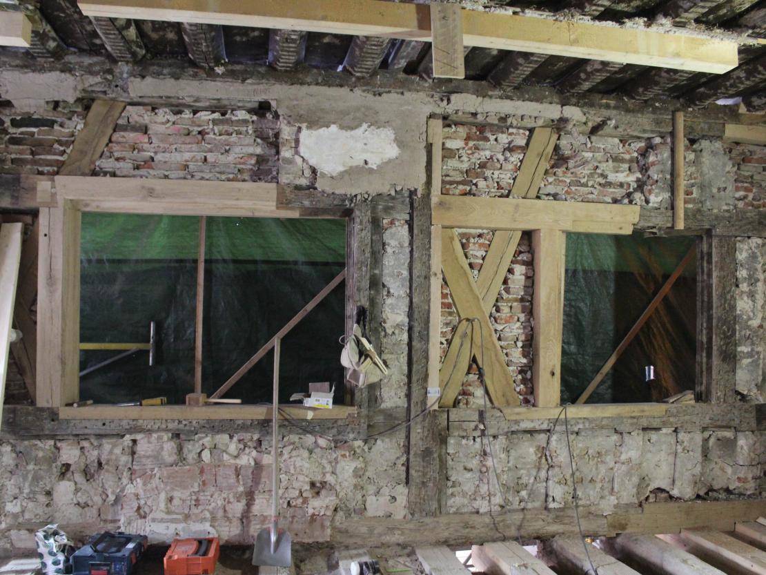 Baustelle Gasthaus Krone in Oettingen.