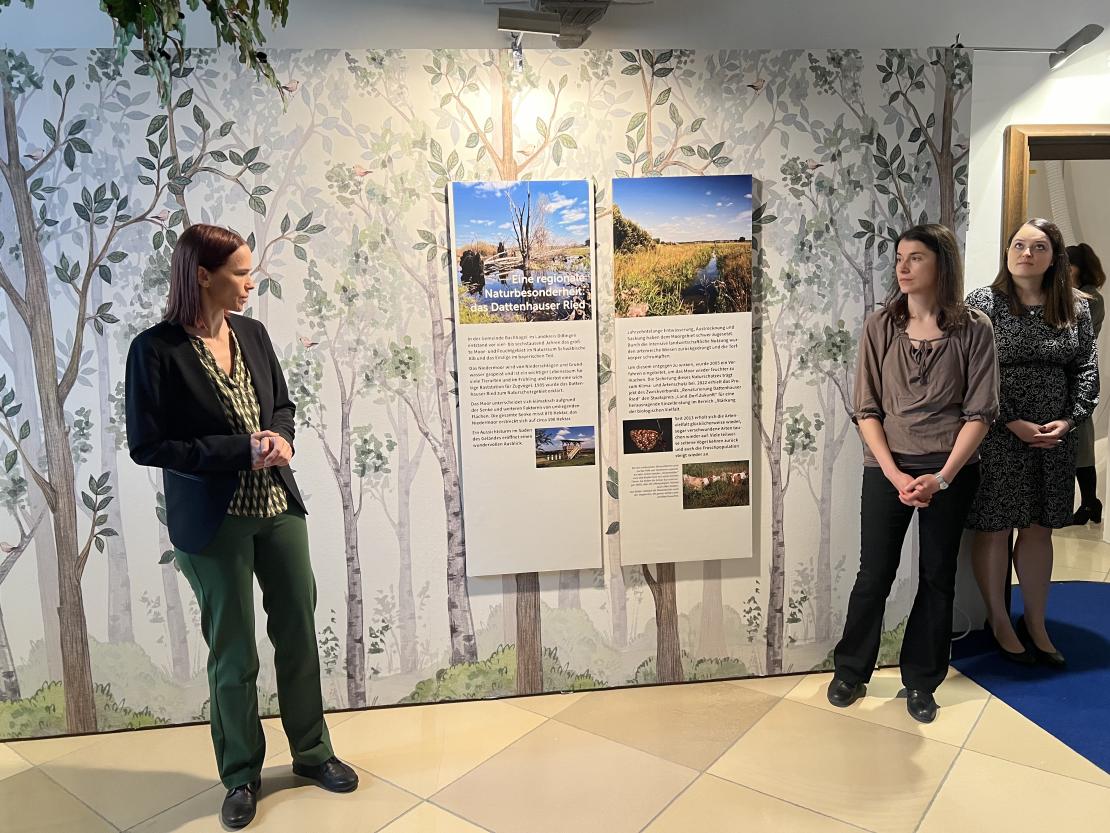 Das Bild zeigt die Ausstellung „Bist du noch zu retten? Nachhaltigkeit – bierernst & bleischwer!“