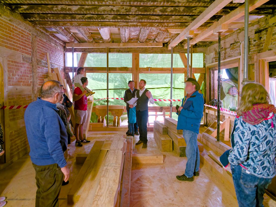 Das Bild gewährt Einblick in die Baustelle der Krone Oettingen.