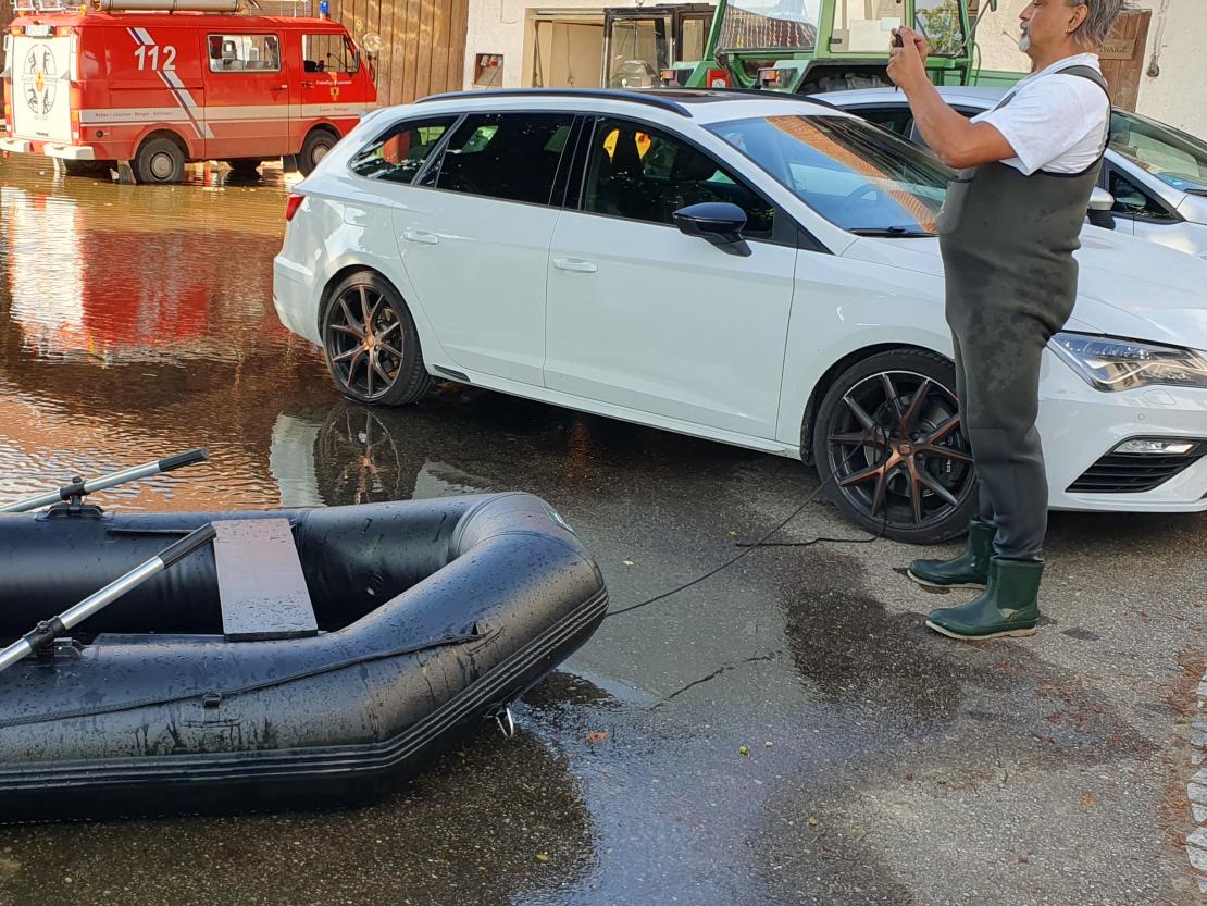 Hier sieht man das Hochwasser in Zusum.
