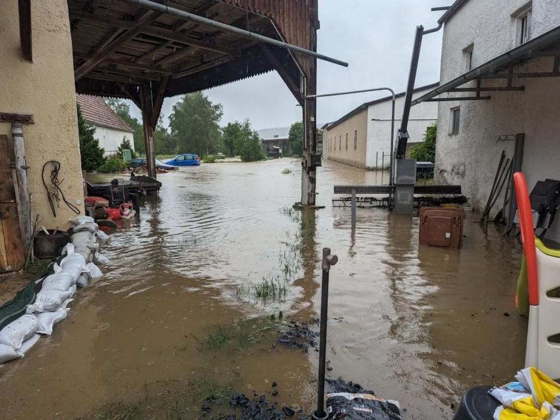 Hochwasser in Oppertshofen. 