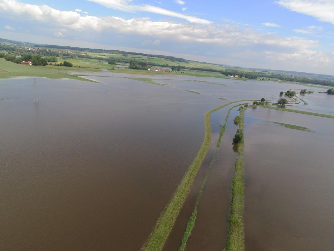 Hier sieht man die Zusam-Überschwemmung.