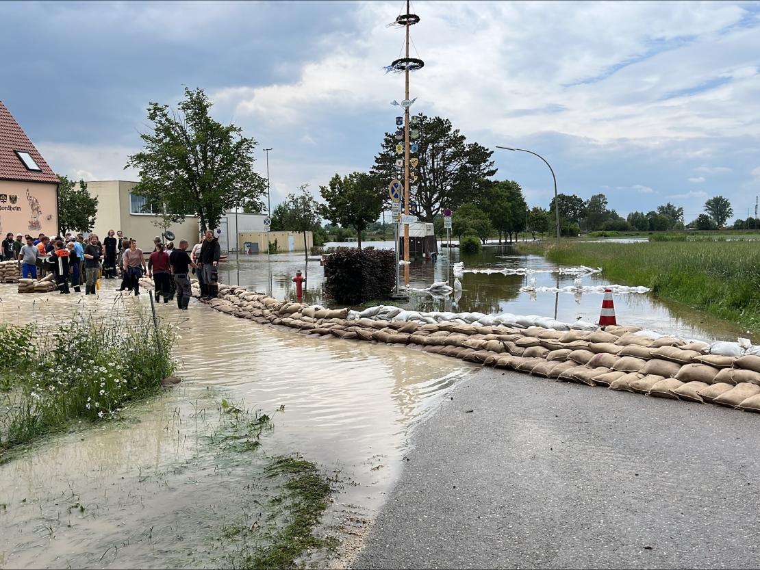 Hier sieht man das Hochwasser in Nordheim.