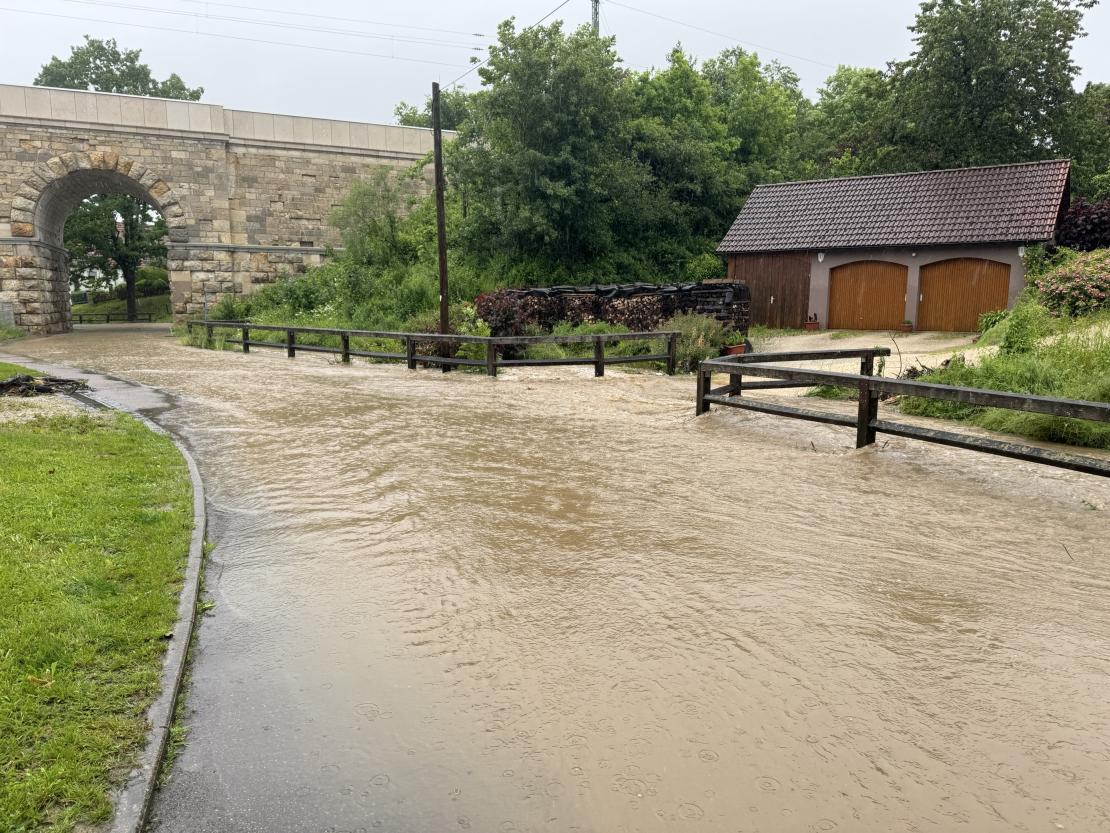 Überflutung in Ebermergen