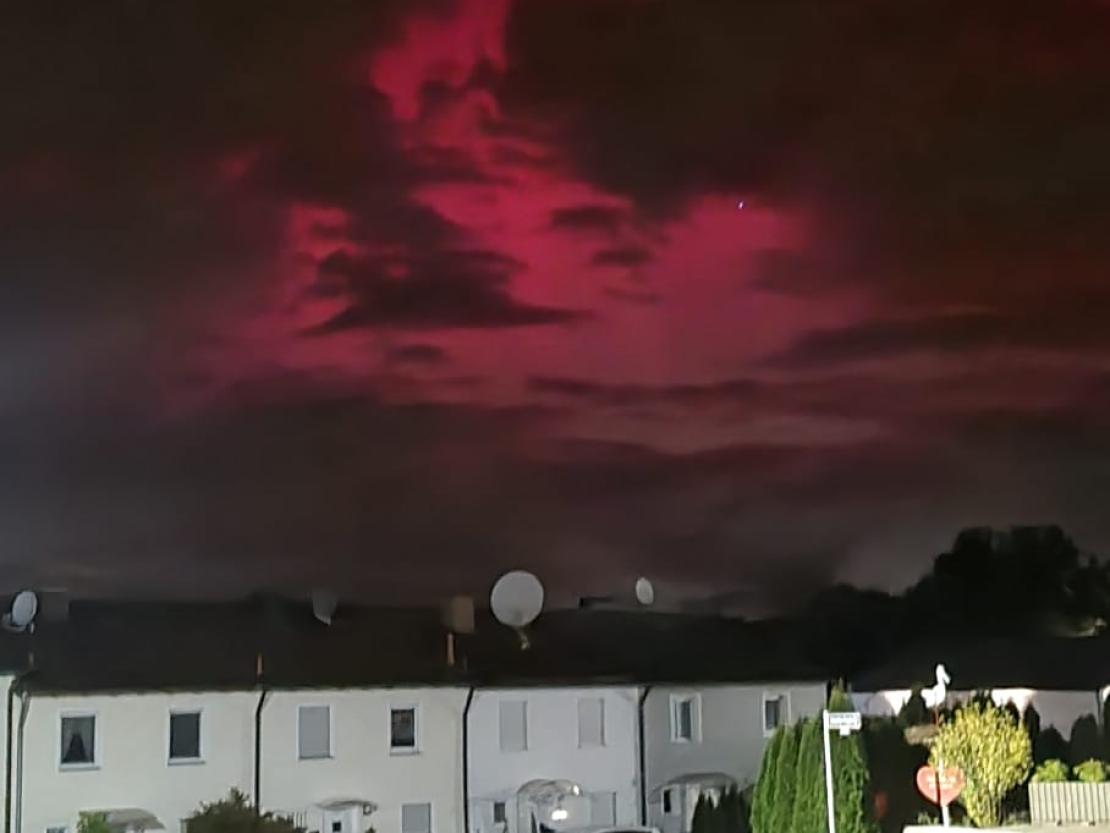 Polarlichter über der Parkstadt in Donauwörth 