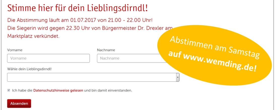 Dirndlprämierung Maske