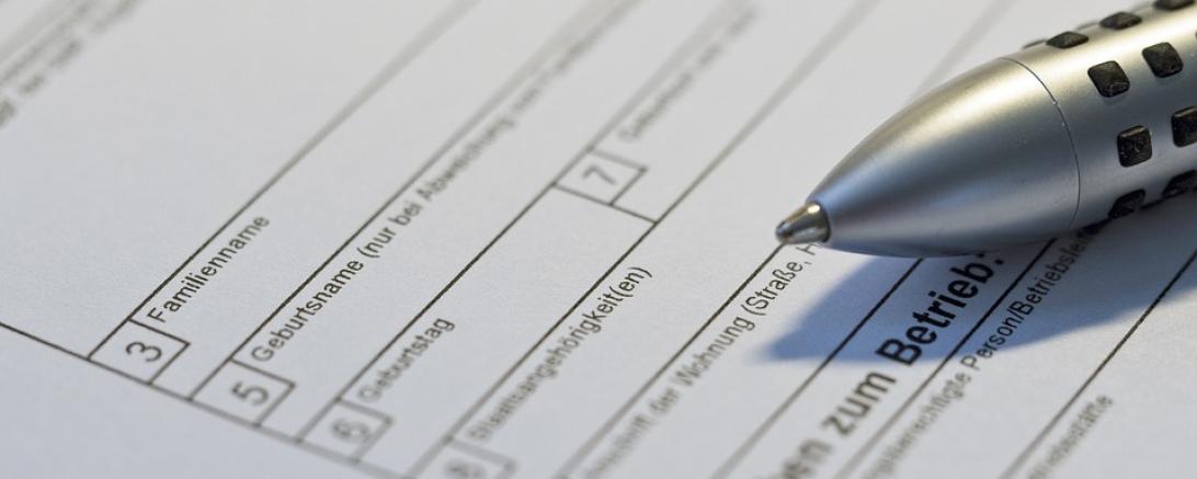 Das Bild zeigt ein Formular von dem Landratsamt. 