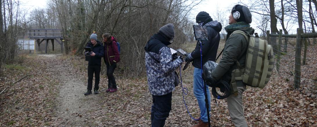 Filmteam bei Dreharbeiten