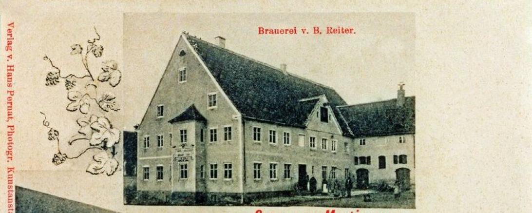 Die Brauerei von Balthasar Reiter. Das älteste existierende Bild der Brauerei um das Jahr 1901.