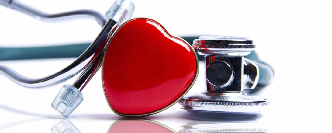 Das Bild zeigt ein Stethoskop Herzskulptur