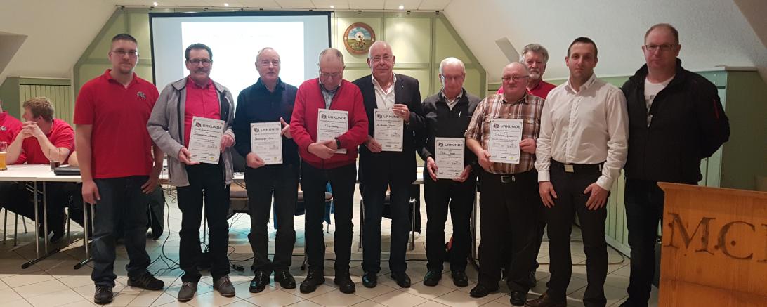 Die geehrten 40-45 Jährigen Mitglieder