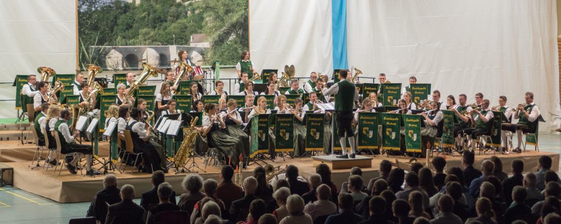 Auf dem Bild zu sehen ist die Stadtkapelle Harburg. 