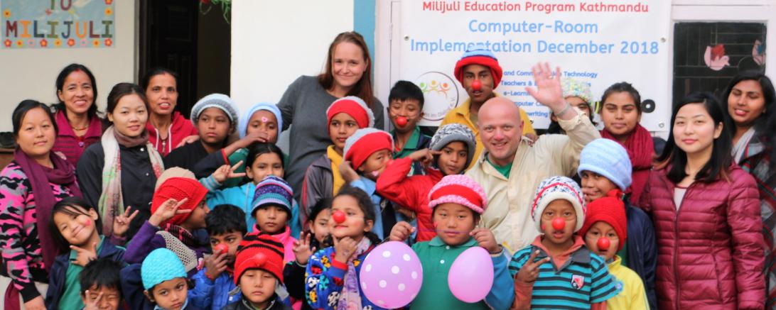 Die Kinder in der Milijuli-School in Kahtmandu in Nepal. 