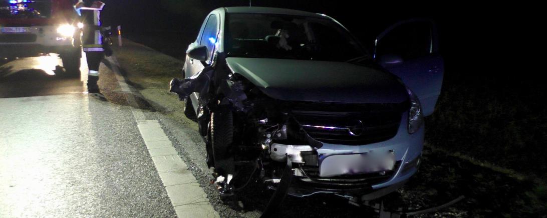 Verkehrsunfall auf B 25 Höhe Möttingen 