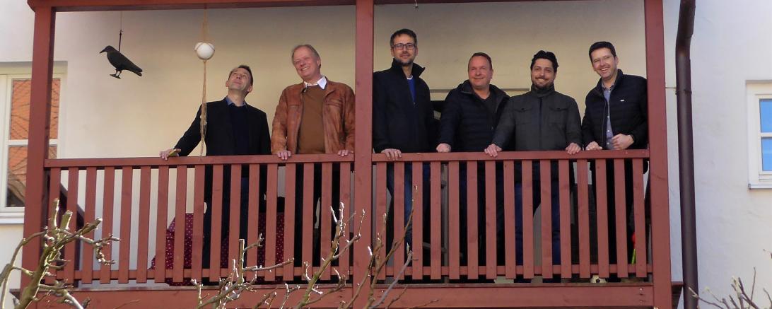 Hans Puffer, Bürgermeister Markus Landenberger-Schneider, OB-Kandidat Steffen Höhn, Holger Baumgärtel, Gerhard Munk, Jörg Schwarzer