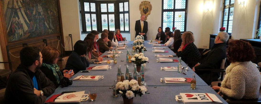 Besuch in der Bundesstube des Rathauses Nördlingen mit dem Camerata Ivoti aus Brasilien 