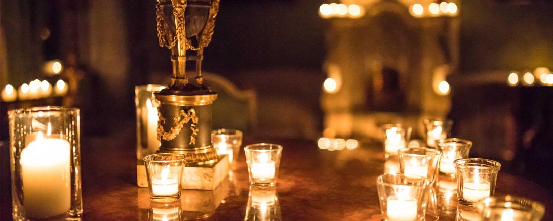 Schloss Baldern Nachtführung bei Kerzenschein.