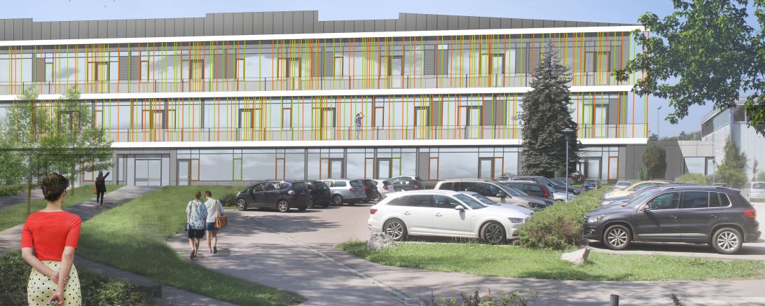 Das Bild zeigt das zukünftige Schulzentrum in Rain am Lech.