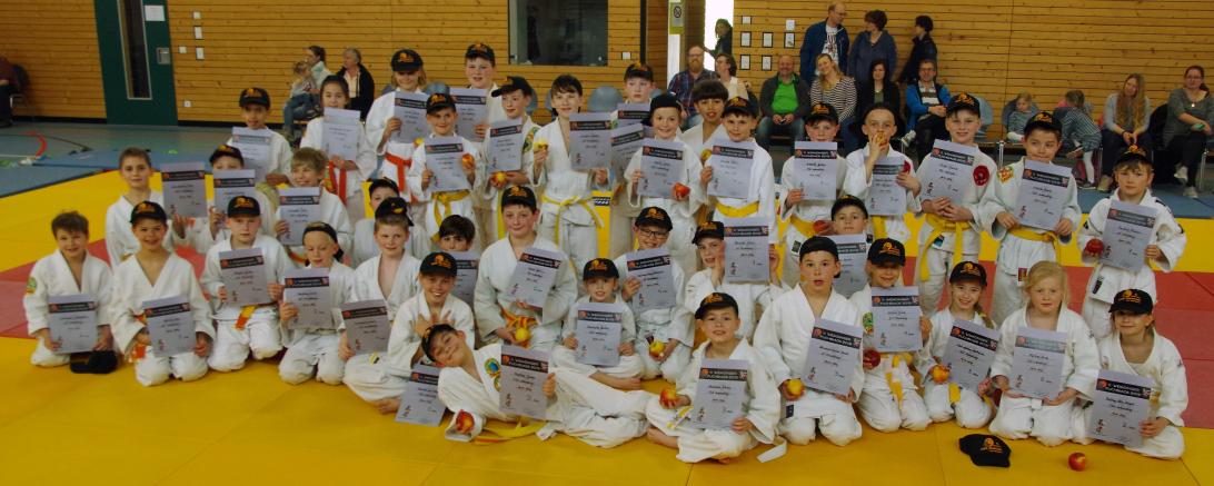 Gruppenbild der Teilnehmer Wemdinger Judo-Fuchsiade